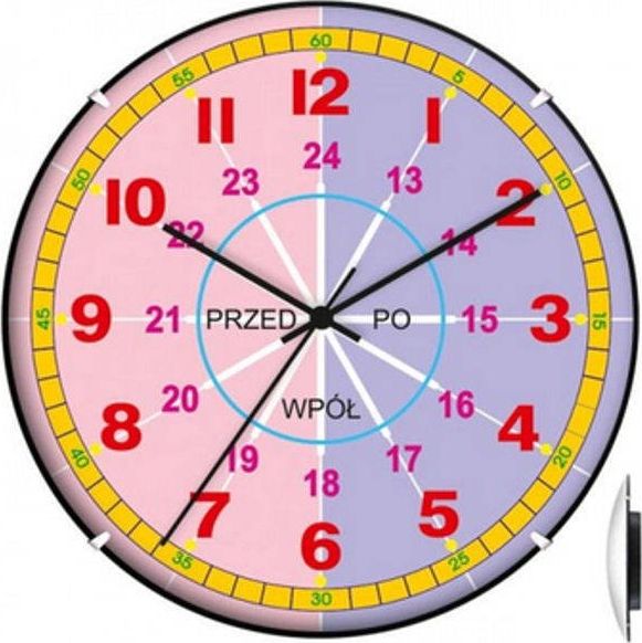 Atrix Zegar ścienny Atrix ATE2030NG BK SW Edukacyjny 30 cm uniwersalny