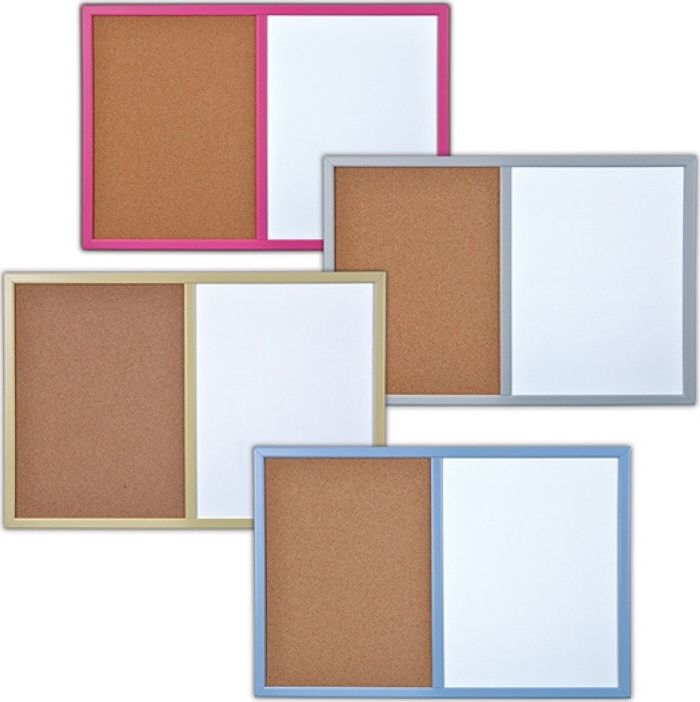 Bi-Office Tablica suchoś. -korkowa, BI-OFFICE Combo, 60x40cm, lakierowana, kolorowe ramy