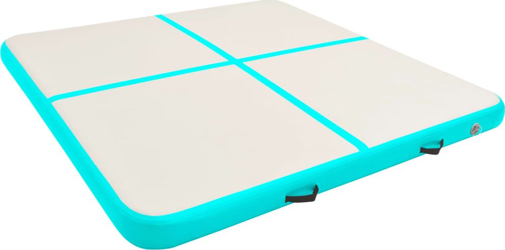 vidaXL Dmuchany materac gimnastyczny 92696 200 cm x 200 cm x 10 cm zielony