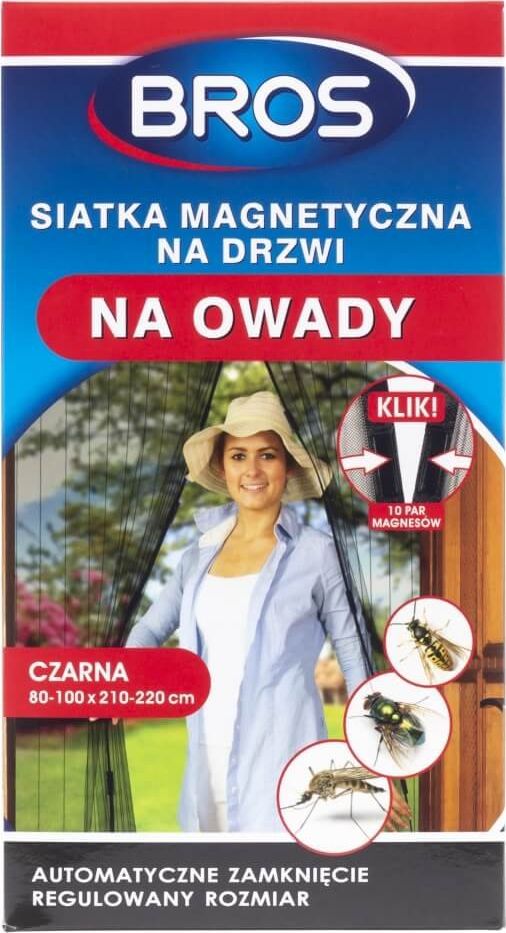 Bros Bros Siatka magnetyczna na drzwi na owady czarna 100 x 220 cm