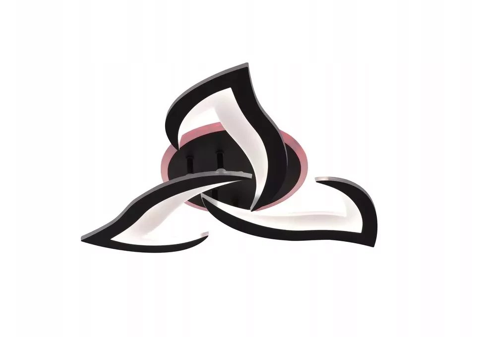 Lampa Sufitowa RGB Kwiat Lotosu do Sypialni Czarna Żyrandol LED z Pilotem