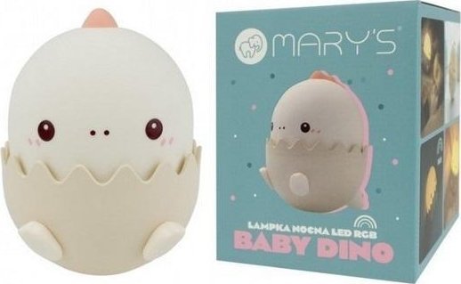 Lampka nocna LED baby dino różowy