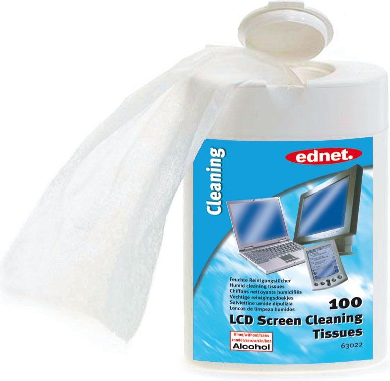 Ednet Chusteczki nawilżane do czyszczenia ekranów LCD/TFT 100 szt. (63022)