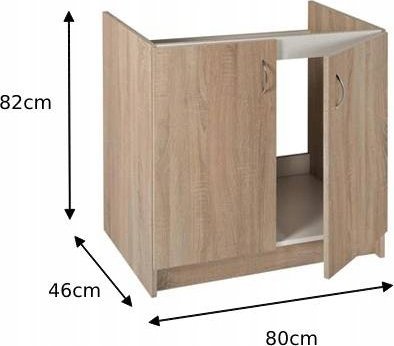 Szafka kuchenna sonoma zlew zlewozmywak 2 komory bateria beż syfon