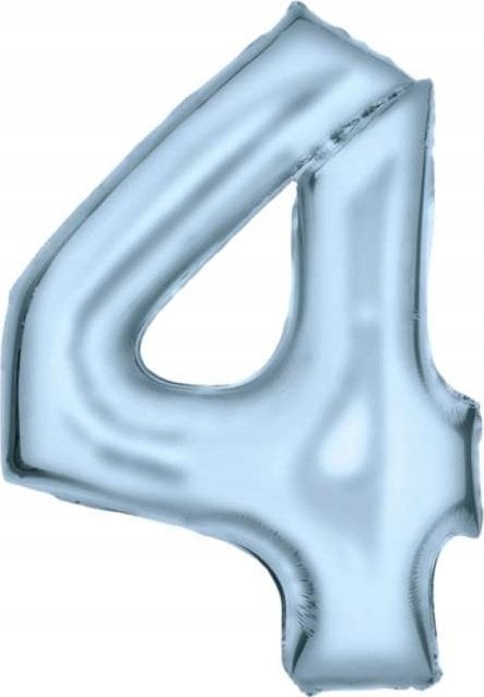 AMSCAN Balon foliowy cyfra 4 satynowy pastelowy niebieski 86cm spakowany 9917336