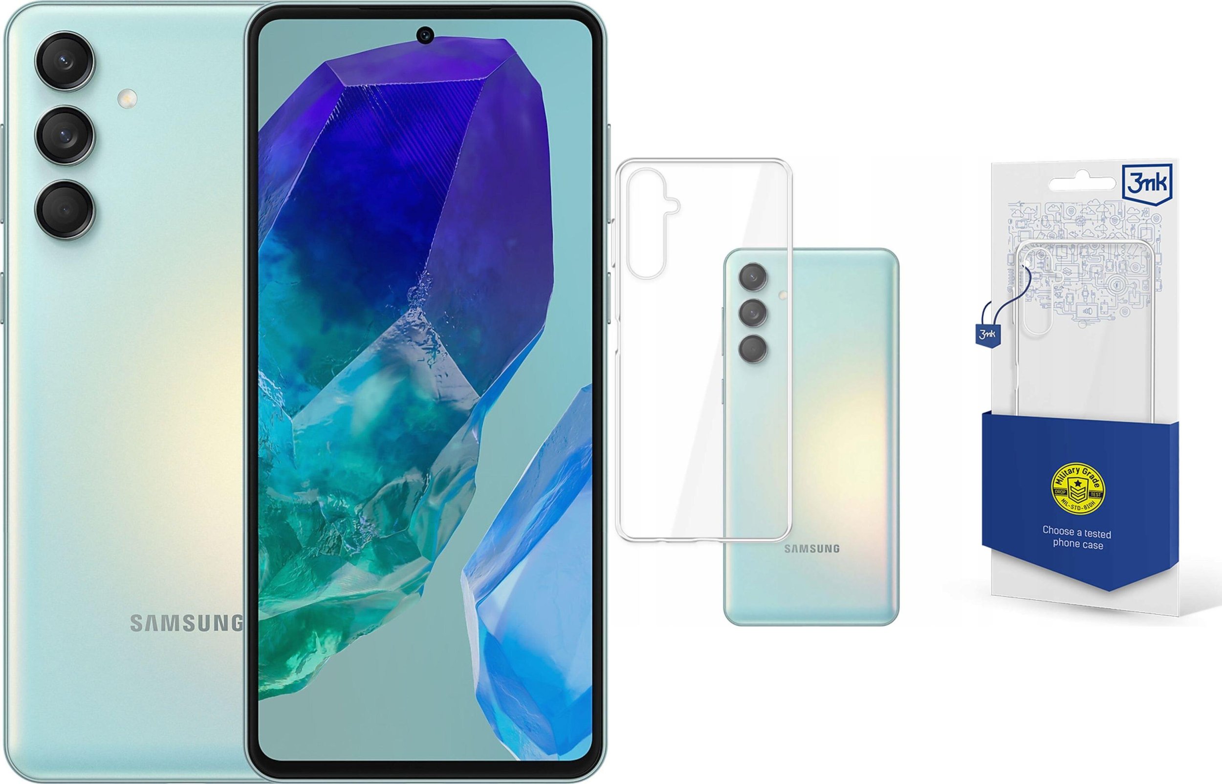 Smartfon Samsung Galaxy M55 5G 8/128GB Zielony (SM-M556ELG) + Etui Clear Case