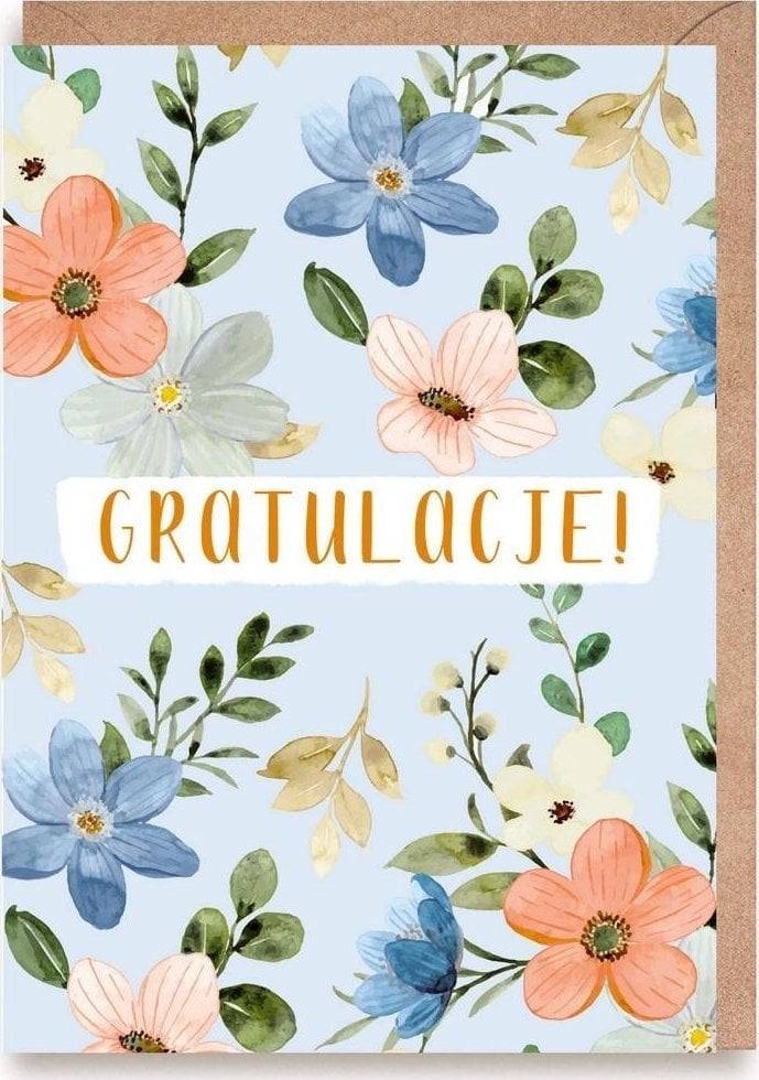 Kartka okolicznościowa Gratulacje kwiaty