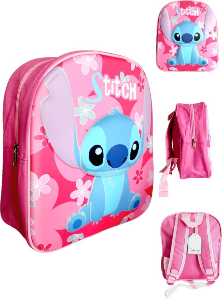 DIFUZED Różowy plecak przedszkolny 3D Lilo i Stitch