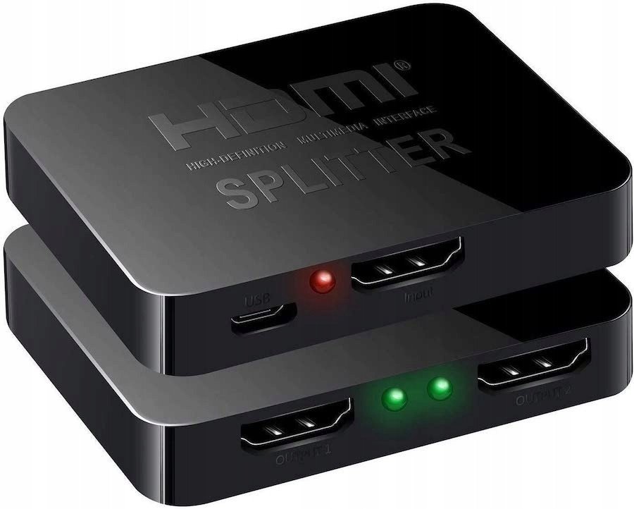 Splitter Video Lanberg HDMI->2X HDMI 4K + port USB-C czarny