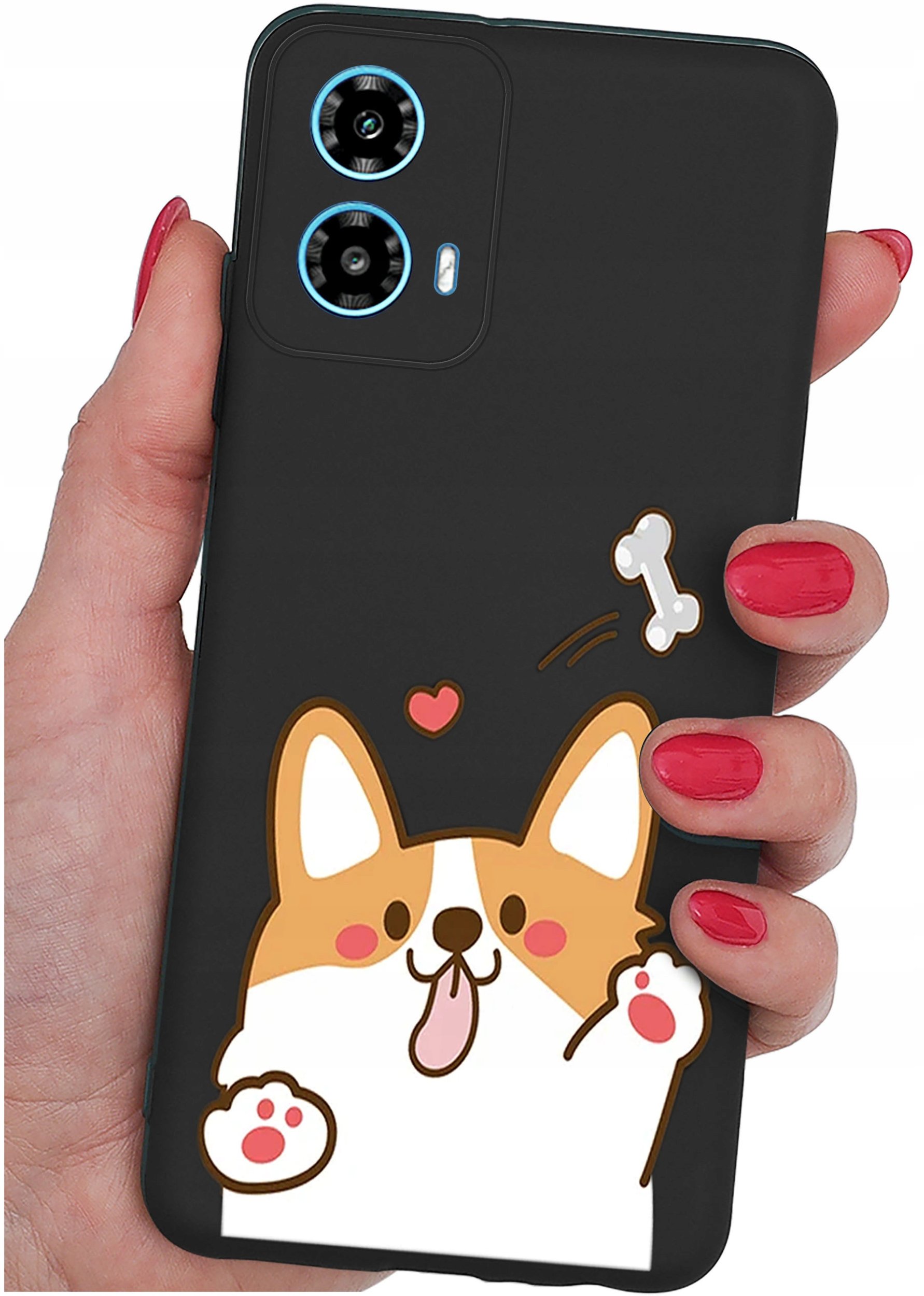 ETUI do Motorola Moto G34 5G WZORY |SILIKONOWE MATT CASE + SZKŁO 9H