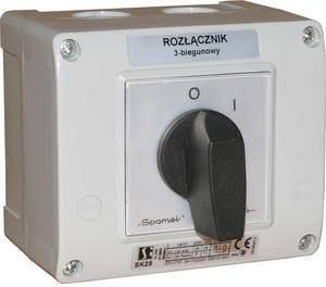Spamel Łącznik krzywkowy 0-1 2P 50A w obudowie (SK40-1.828OB13)