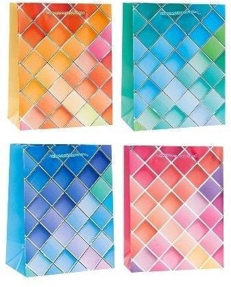 Torebka ozdobna 26x32x10cm hot-stamp mix ROZETTE