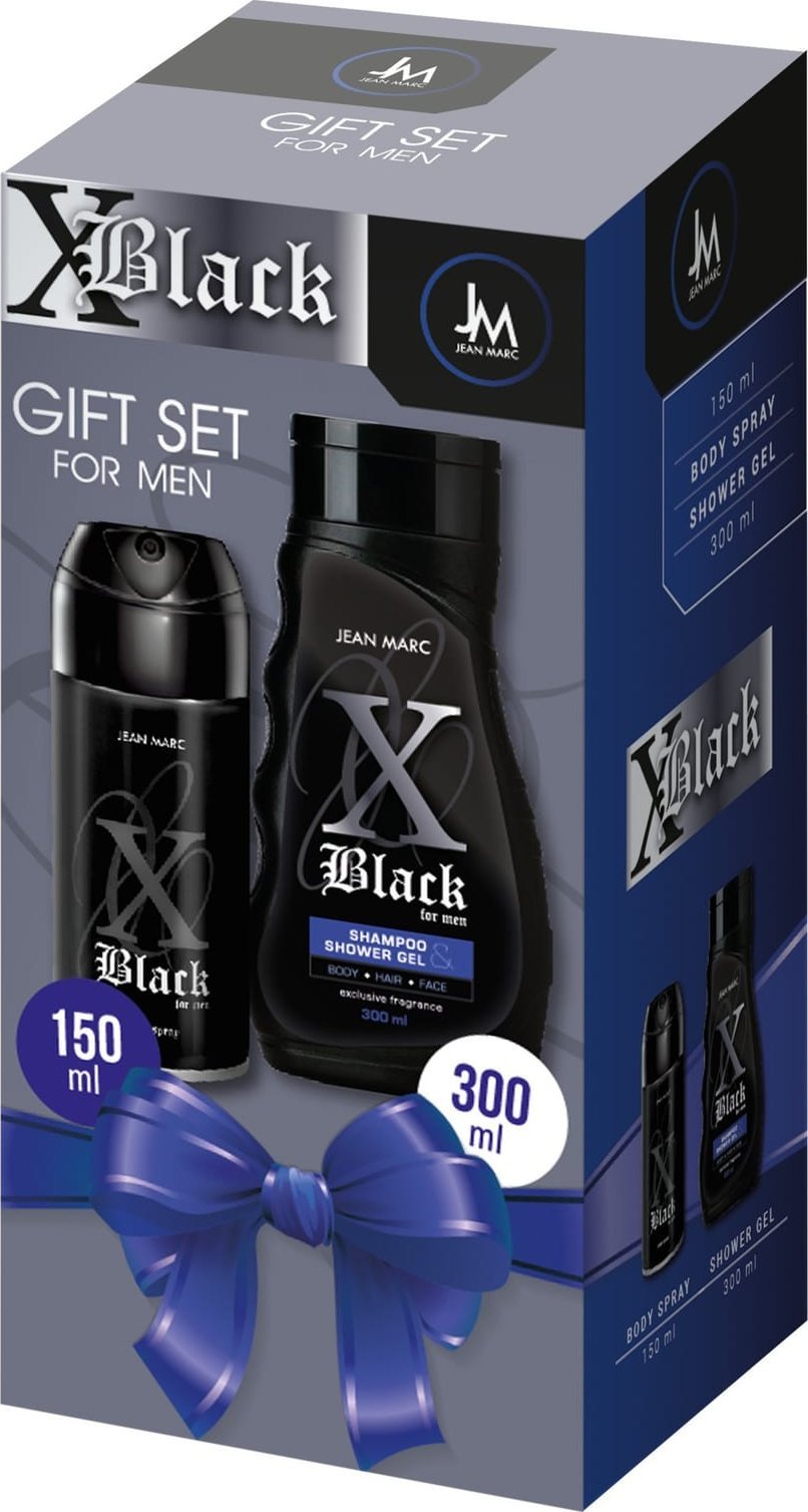 DRAMERS JEAN MARC X-Black Zestaw prezentowy męski - dezodorant 150 ml + żel pod prysznic 300 ml