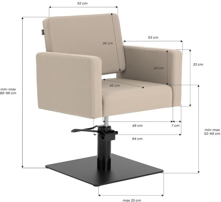 Gabbiano fotel fryzjerski Vitoria szarobeżowy