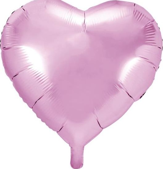 Party Deco Balon foliowy Serce, jasny róż, 61cm uniwersalny