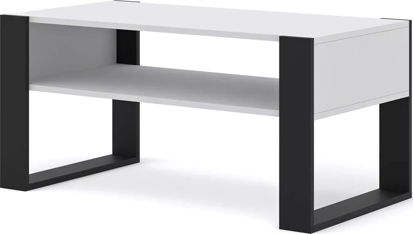 Elior Białą ława kawowa z półką - Birma 10X