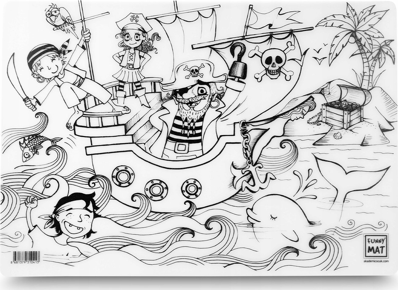 vidaXL Mata transparentna Piraci Funny Mat STRIGO