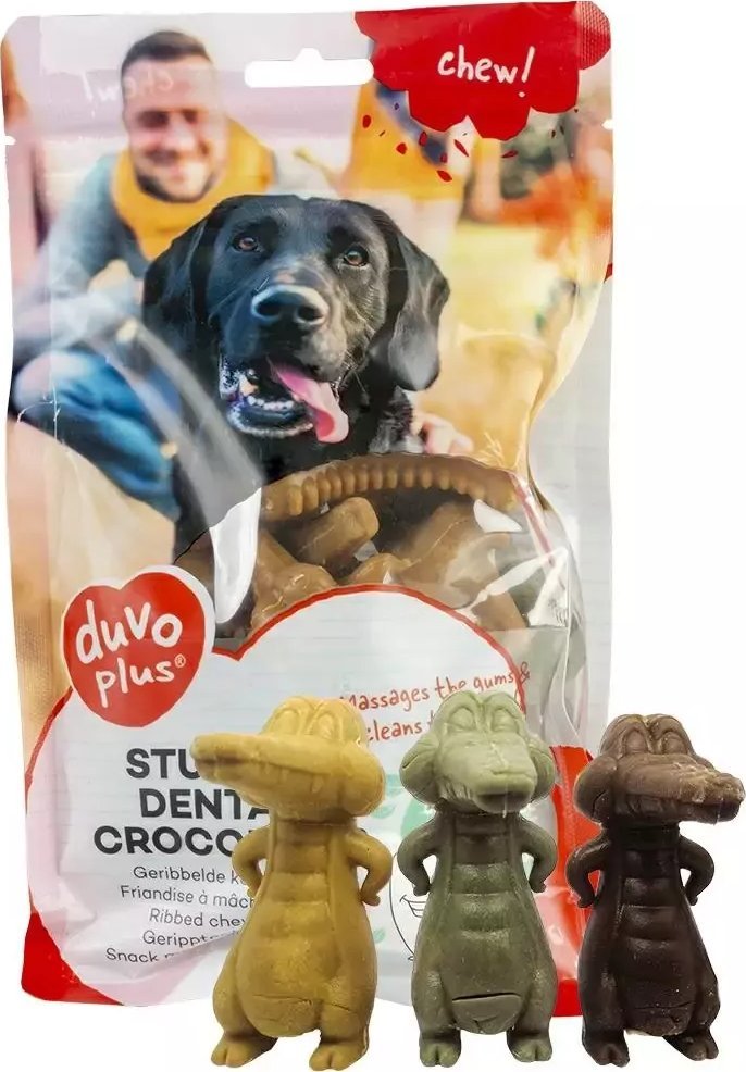 Duvo+ Duvo+ Przysmak Dentystyczny dla Psa Krokodylki 6,3cm 410g