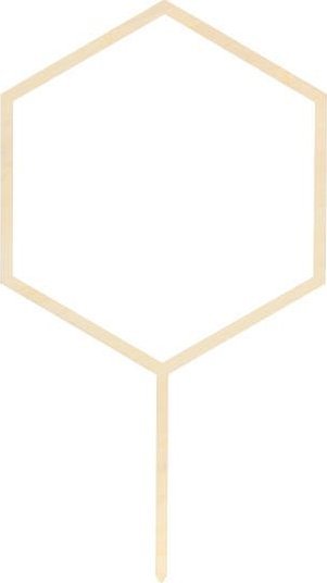 PartyDeco Topper drewniany Heksagon, 24cm one size