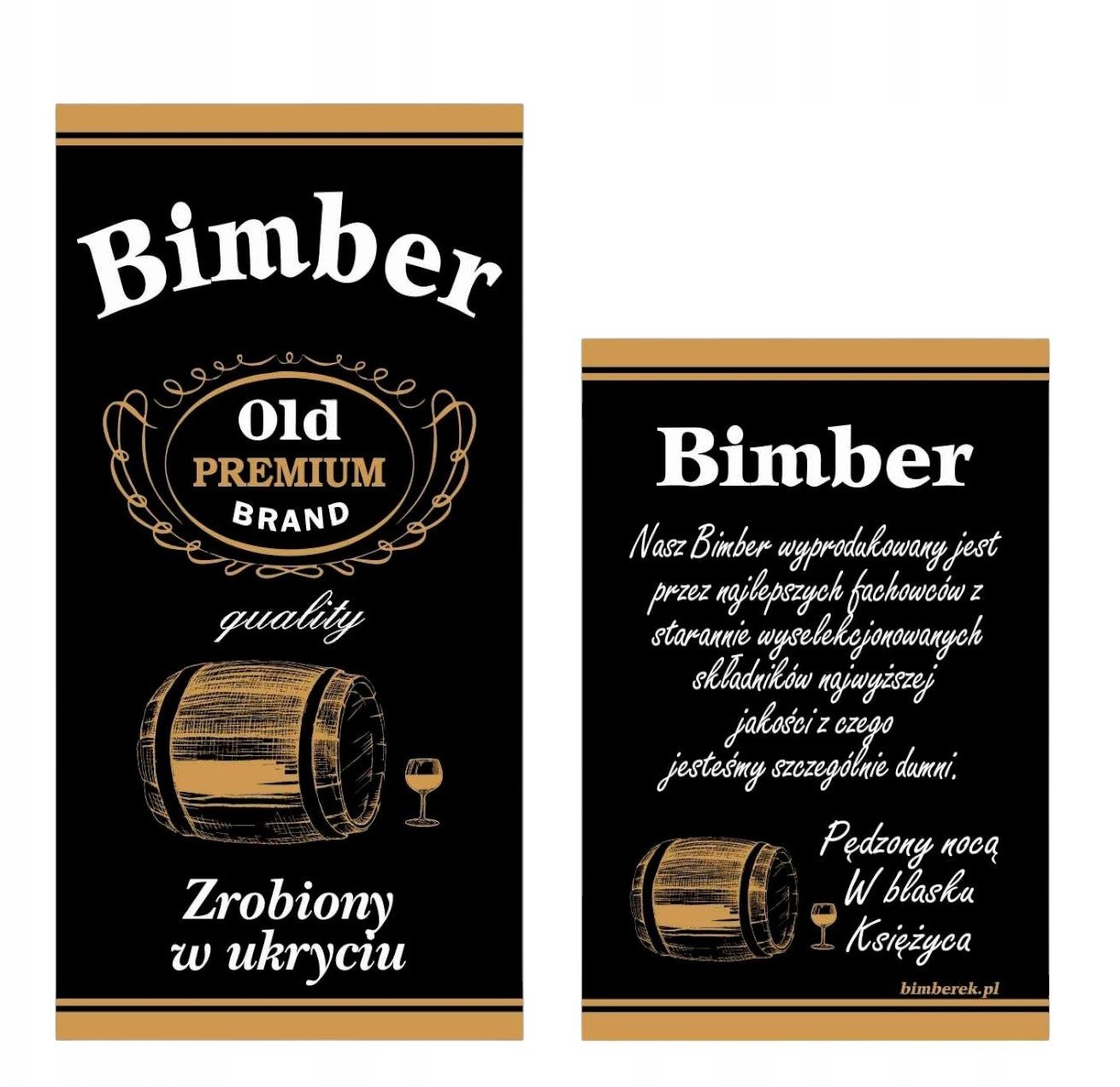 10X ETYKIETY NAKLEJKI NA WÓDKĘ BIMBER CZARNA