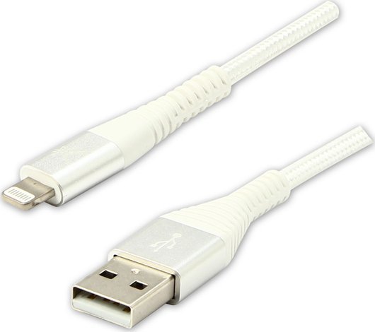 Kabel USB Logo USB-A - Lightning 2 m Biały
