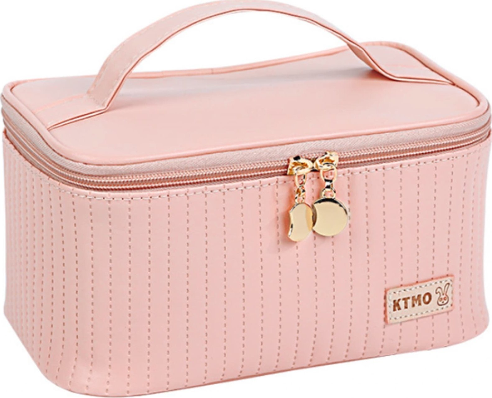 eCarla Kosmetyczka rozkładana pikowany kuferek brudny róż KS70