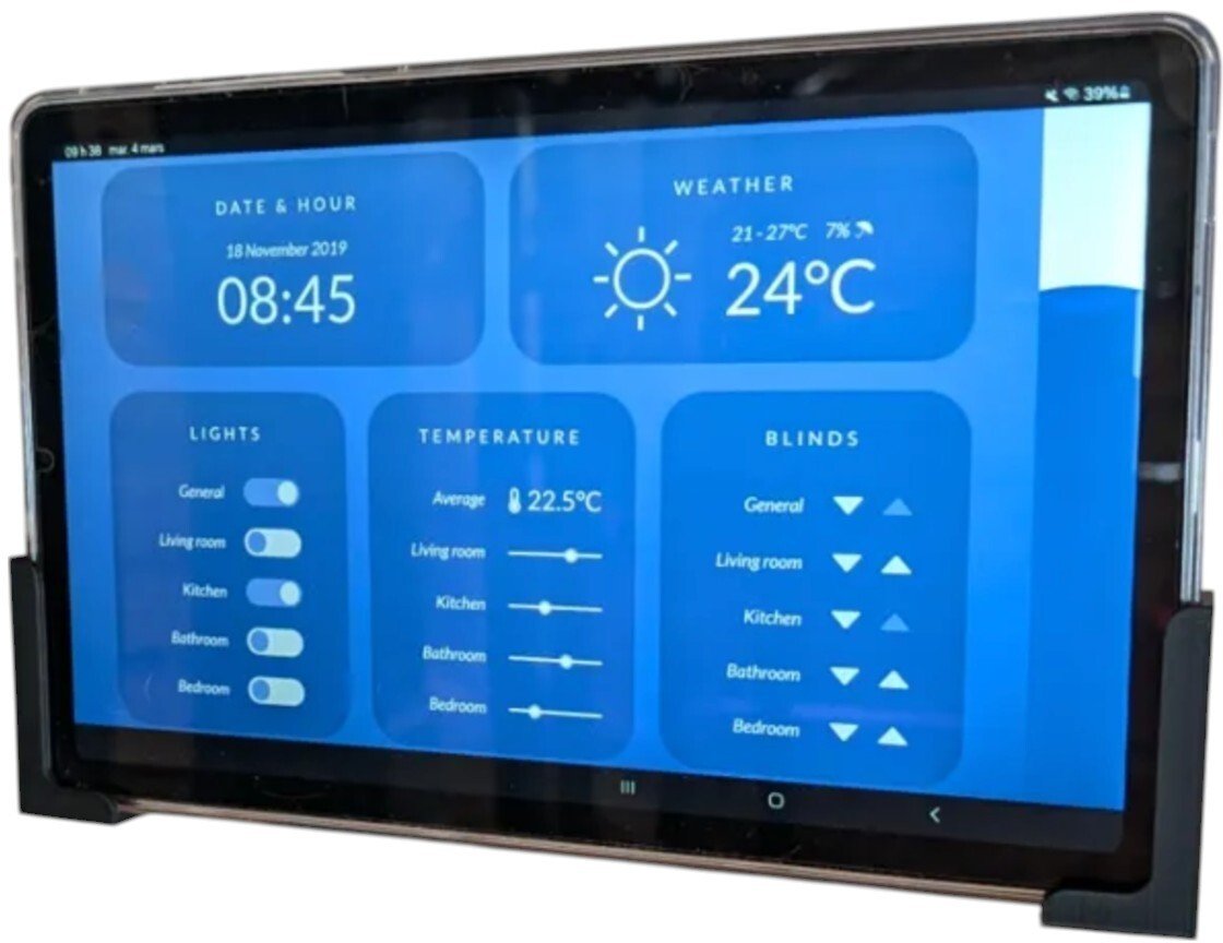 Uchwyt Ścienny na Tablet 12 mm Uniwersalny Czarny Wieszak Tabletu