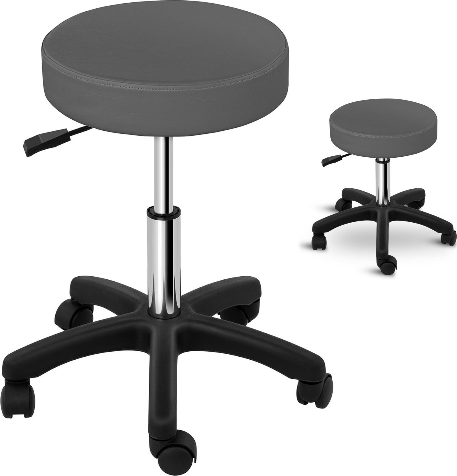 Physa Taboret stołek kosmetyczny obrotowy na kółkach Physa AVERSA - szary Taboret stołek kosmetyczny obrotowy na kółkach Physa AVERSA - szary