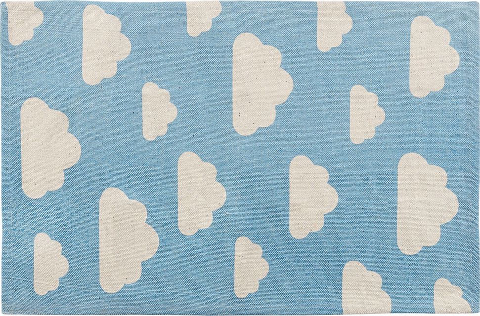 Beliani Dywan dziecięcy motyw chmur 60 x 90 cm niebieski GWALIJAR