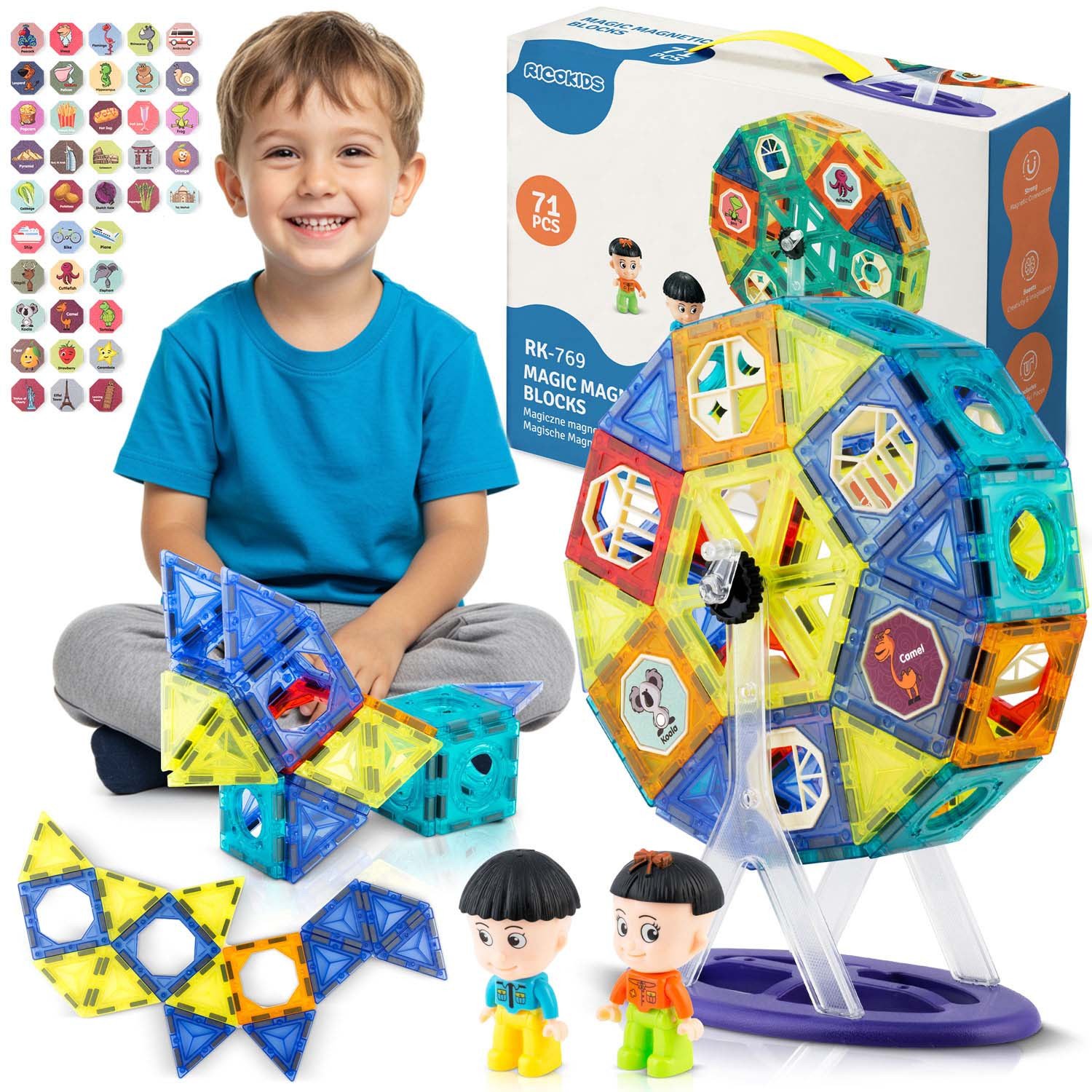 Ricokids Klocki magnetyczne z karuzela RK-769