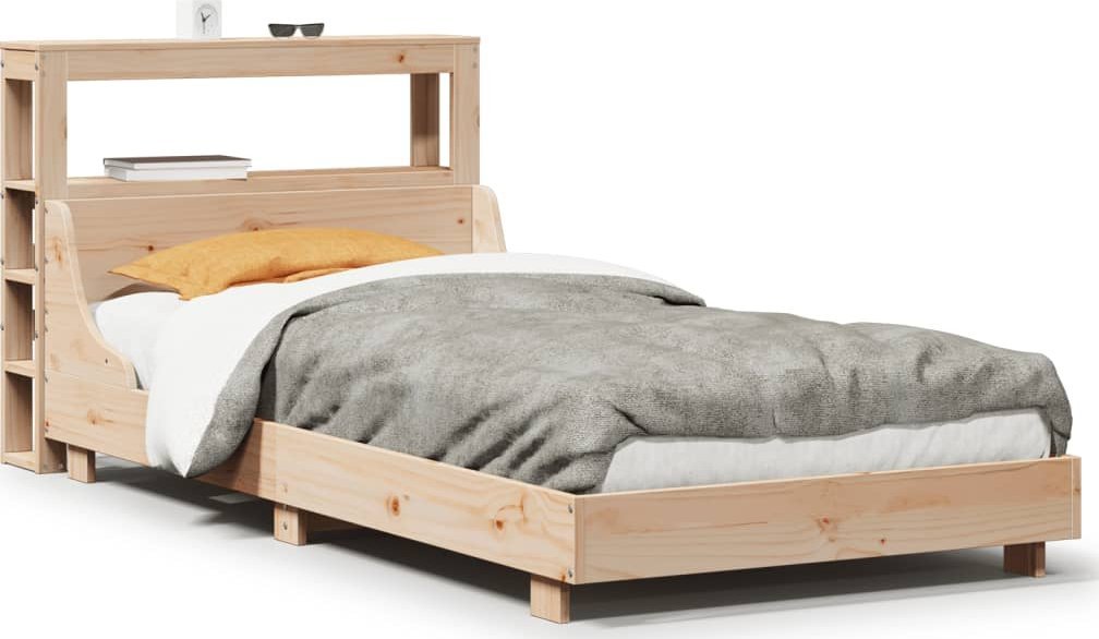 Rama łóżka bez materaca, 75x190 cm, lite drewno sosnowe