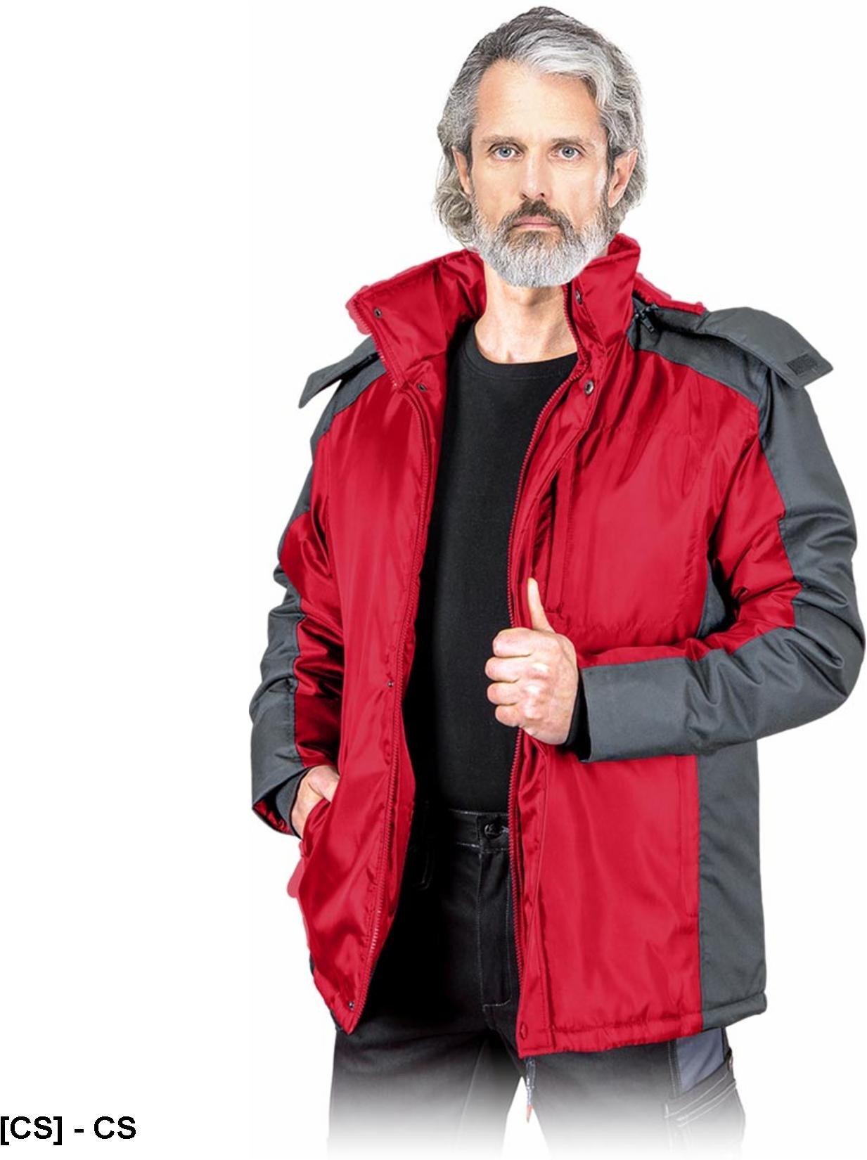 BALTIC - Kurtka ocieplana podszewka stójka suwak listwa napy 4 kieszenie 100% poliester 120 g/m2 kaptur odpinany - cs 2XL