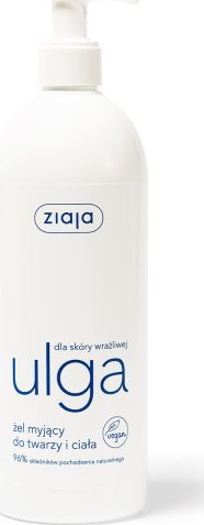 Ziaja Ulga dla skóry wrażliwej kremowy żel myjący do twarzy i ciała 400ml dozownik