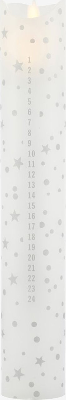 Sirius Sirius Sara Calendercandle Ø4,8xH29cm, Romantic Silver