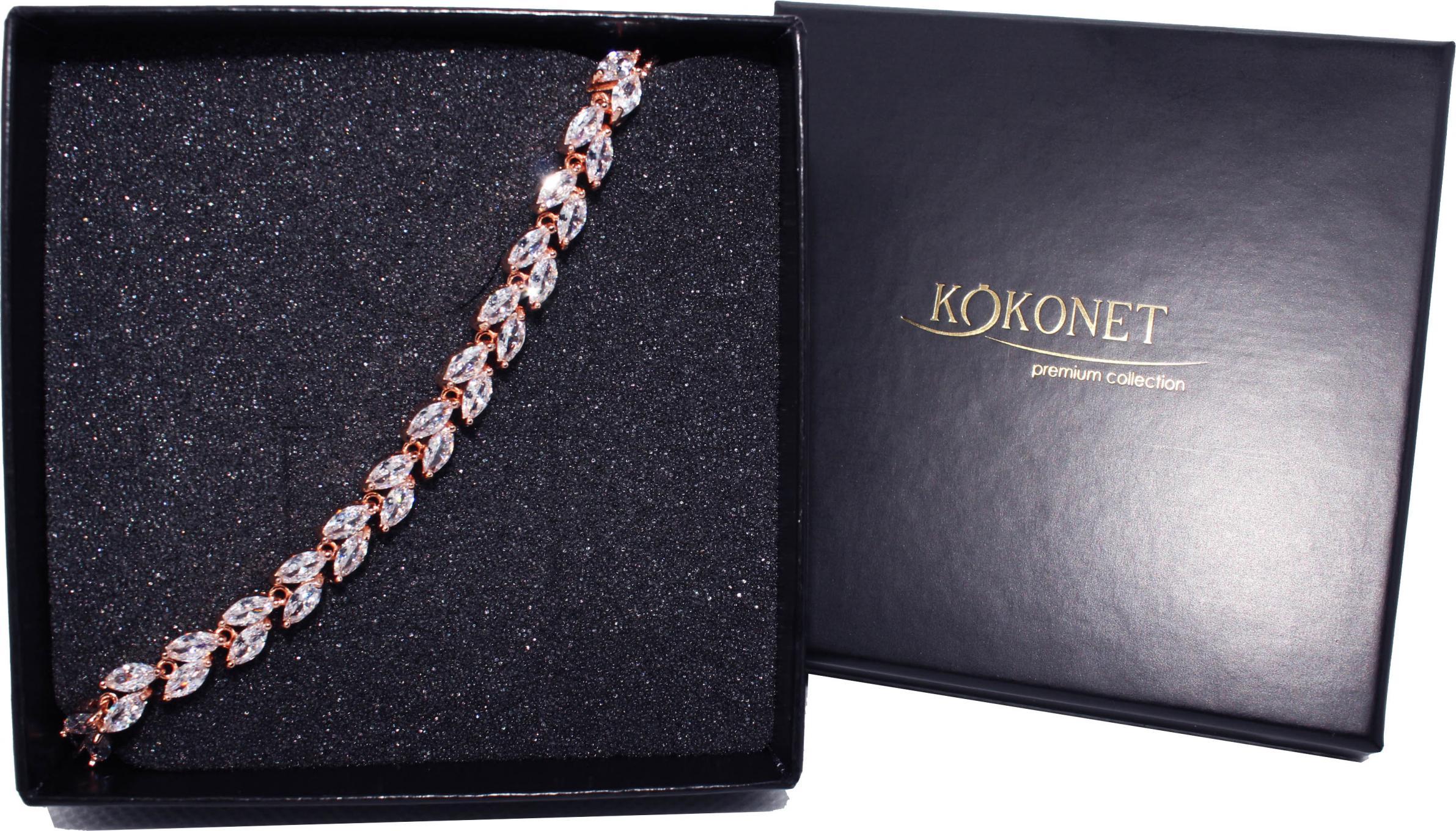 KOKONET Bransoletka ROSE GOLD złoto Piękna ślubna LISTKI