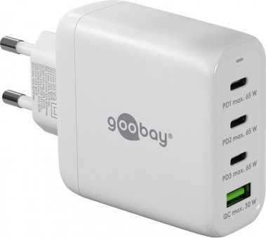 Ładowarka Goobay Wieloportowa szybka ładowarka USB-C PD (68 W), biały