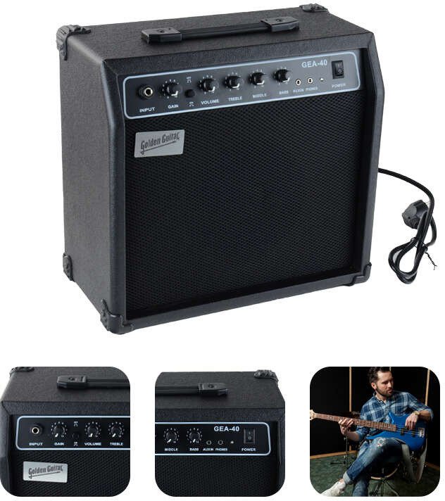Wzmacniacz do gitary basowej 40W GBA-40 Golden Guitar one size