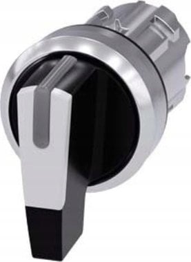 Siemens Przełącznik z możliwością podśw. 22mm metal czarny/biały dł. pióro 3 poz. I>O <II z samopowrotem kąt 2x45 3SU1052-2CM60-0AA0