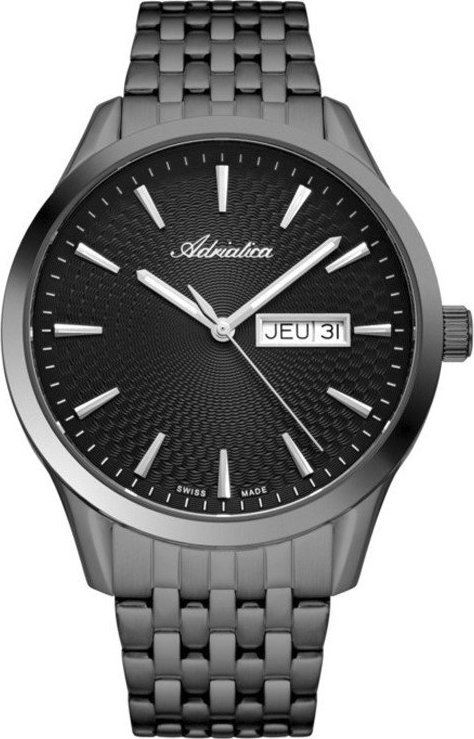 Zegarek Adriatica Zegarek męski Adriatica A8327.S116Q czarny