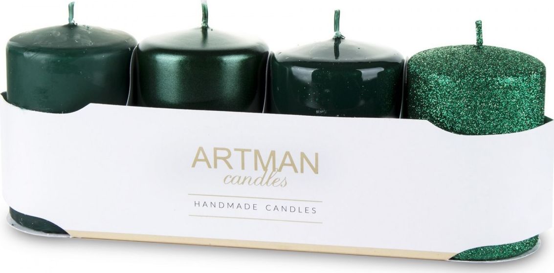 Art-Pol Pl Świeca Świąteczny 4-Pack Mix Zielony