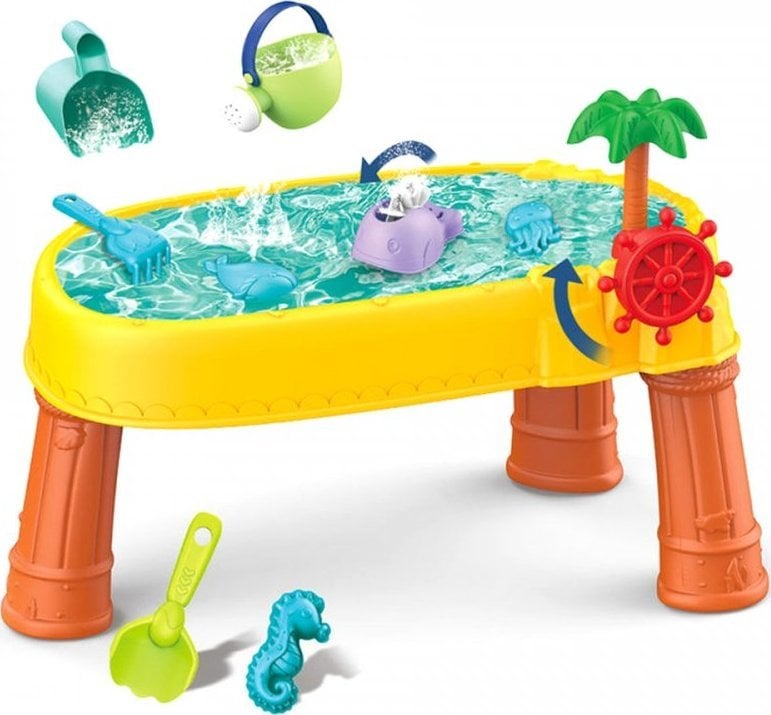 Woopie Woopie Stolik Wodny 2W1 Piaskownica Statek Piracki 8 Akc.