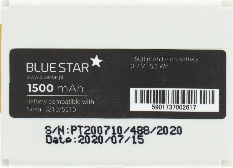 Bateria Partner Tele.com Bateria do Nokia 3310/5510 1500 mAh Li-Ion Blue Star
