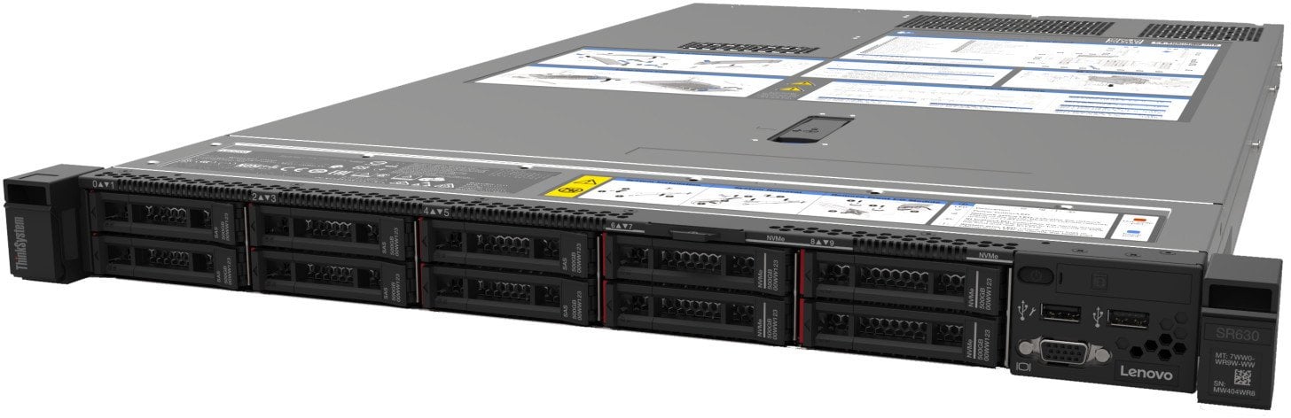 Lenovo ThinkSystem 1U SR630 7X02 Xeon Silver 4208 8C 2,1GHz 85W 1x 32GB 2933MHz 8x 2,5Zoll RAID 1x 450W