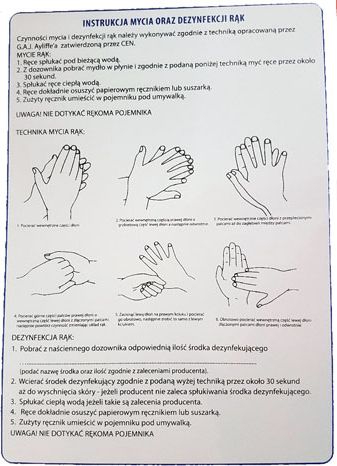 Mój dom Instrukcja 53 Bhp -Tablica Mycia I Dezynfekcji Rąk