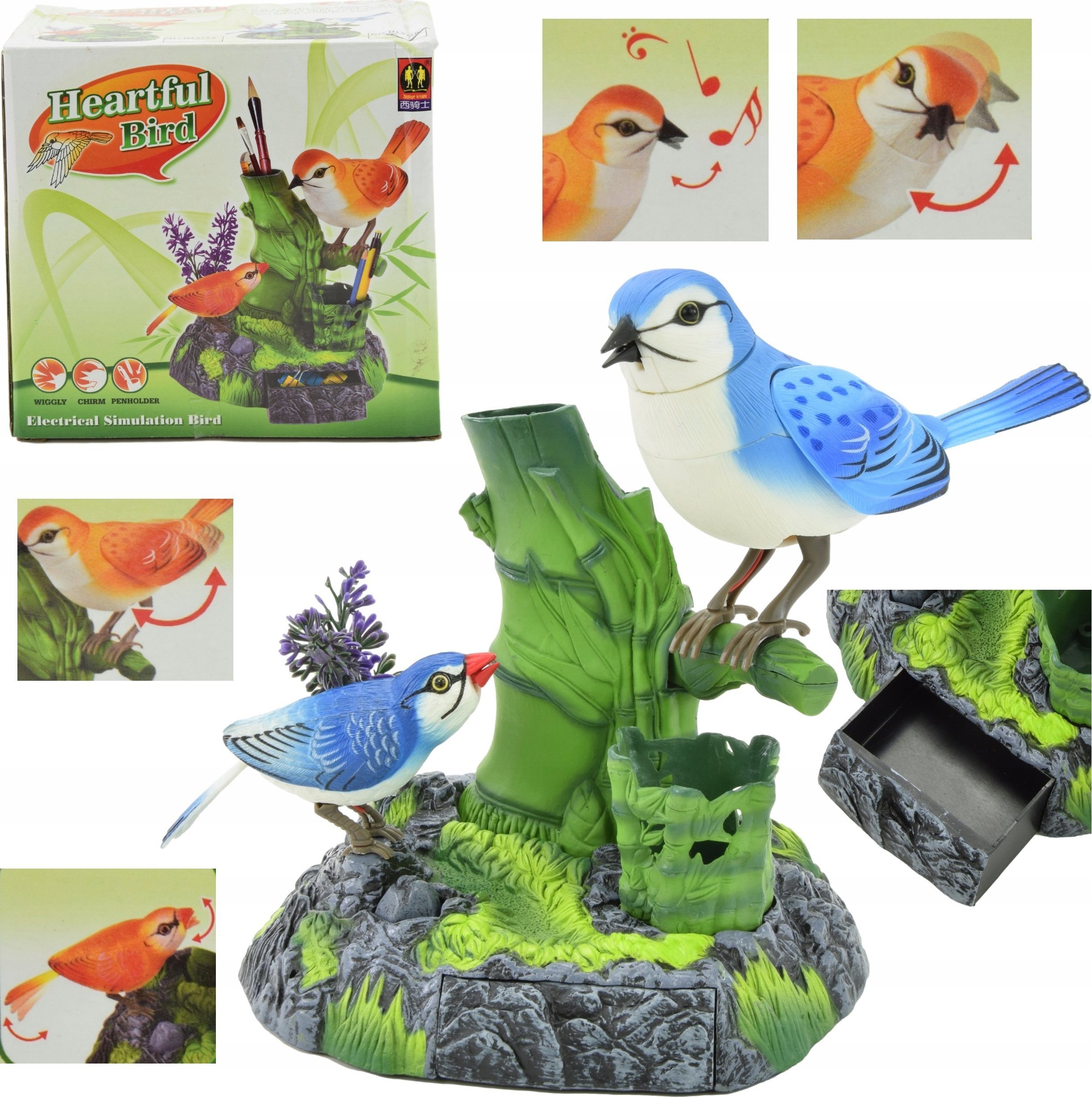 Skleplolki ŚPIEWAJĄCE PTASZKI NA DŁUGOPISY PRZYBORY