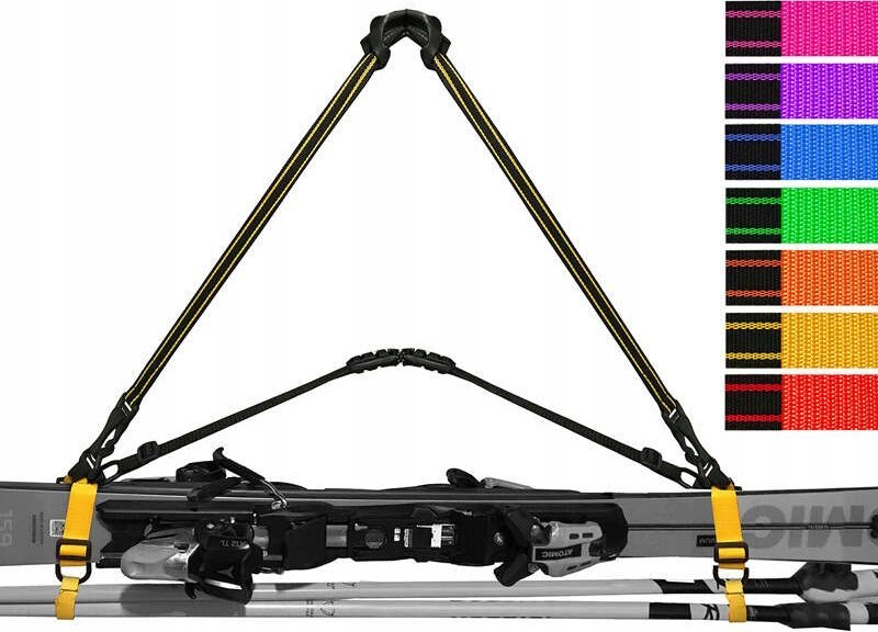 Snowsport Paski szelki uprząż do noszenia nart i kijków Snowsport POMARANCZOWY