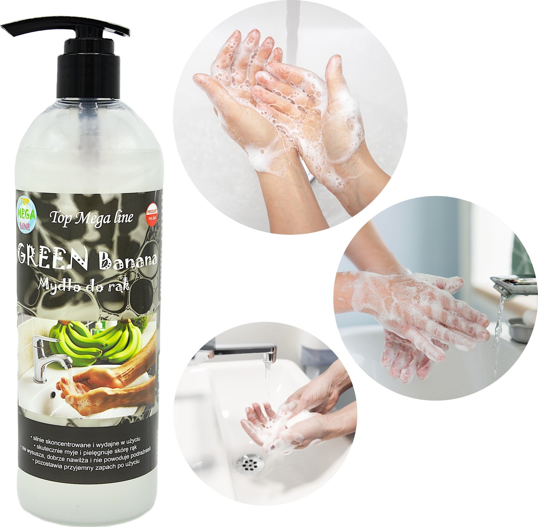 Dolphin GREEN BANANA DELIKATNE MYDŁO DO RĄK O PRZYJEMNYM ZAPACHU BANANOWYM 750ML