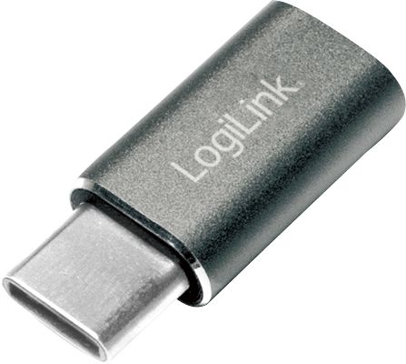 Adapter USB LogiLink USB-C - microUSB Srebrny (AU0041)