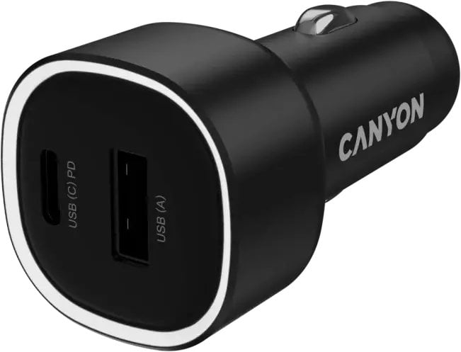 Ładowarka Canyon OnDrive 85 USB-A USB-C 83 W czarny - Auto ładowarka CNE-CCABR8AC (5291485019662)
