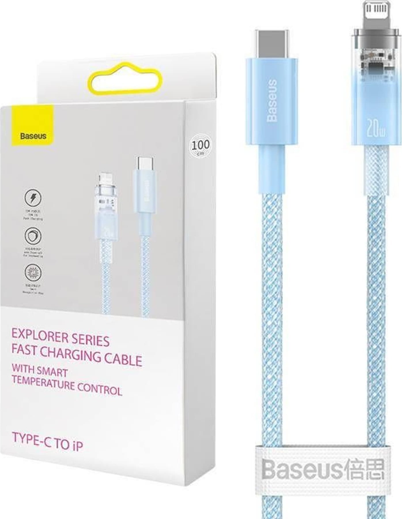 Kabel USB Baseus USB-C - Lightning 2 m Niebieski (CATS010303)